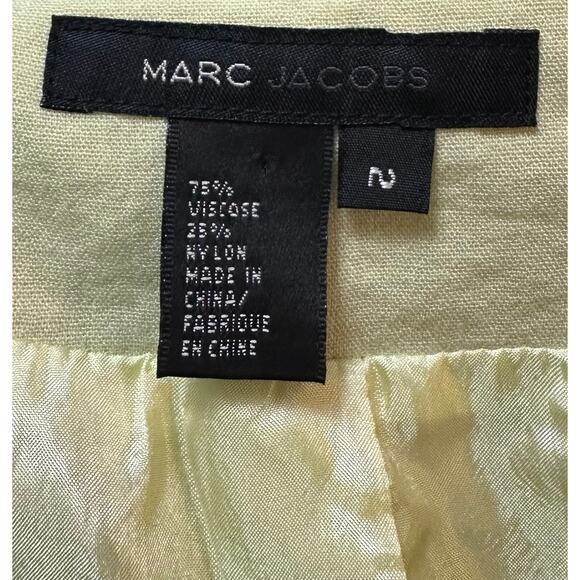 Vintage Y2K Marc Jacobs Blazer Jacket Chartreuse Green Yellow Ruffle Size 2 - Picture 10 of 10